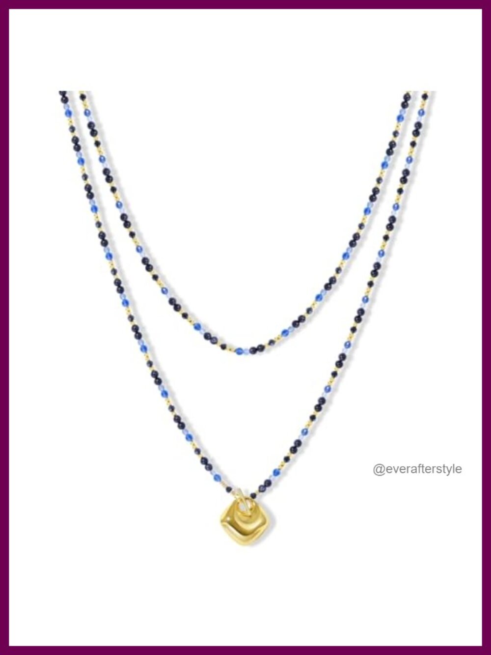 Natural Stone Beaded Long Necklace 35in Gold Plated Toggle Clasp Boho Jewelry